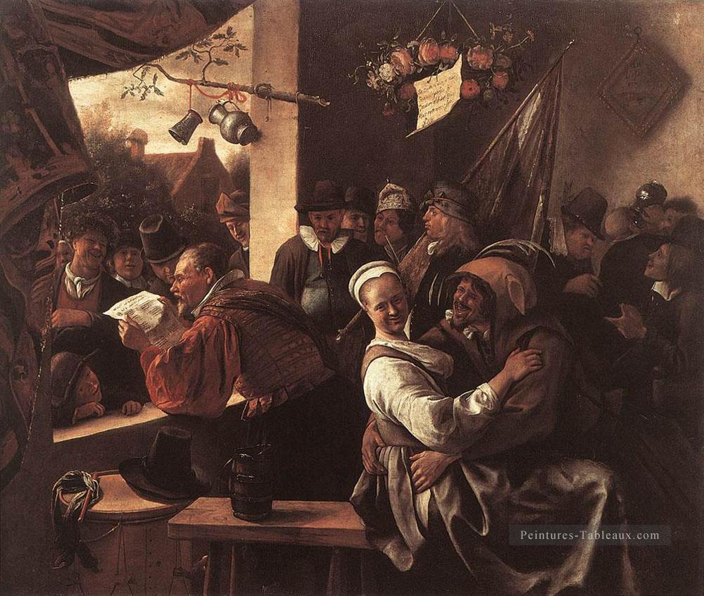 Les Rhétoriciens néerlandais genre peintre Jan Steen Peintures à l'huile